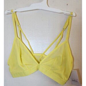 New Auden Women's Lime Green Sheer Wireless Bralette Adjustable Straps Size S